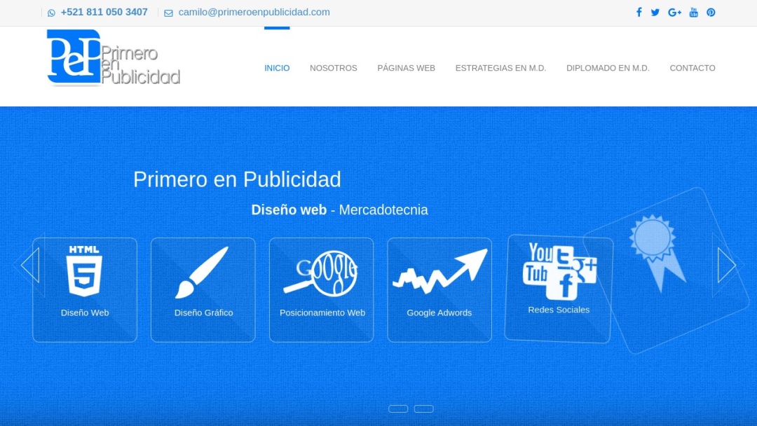 Screenshot of Primero en Publicidad's Website