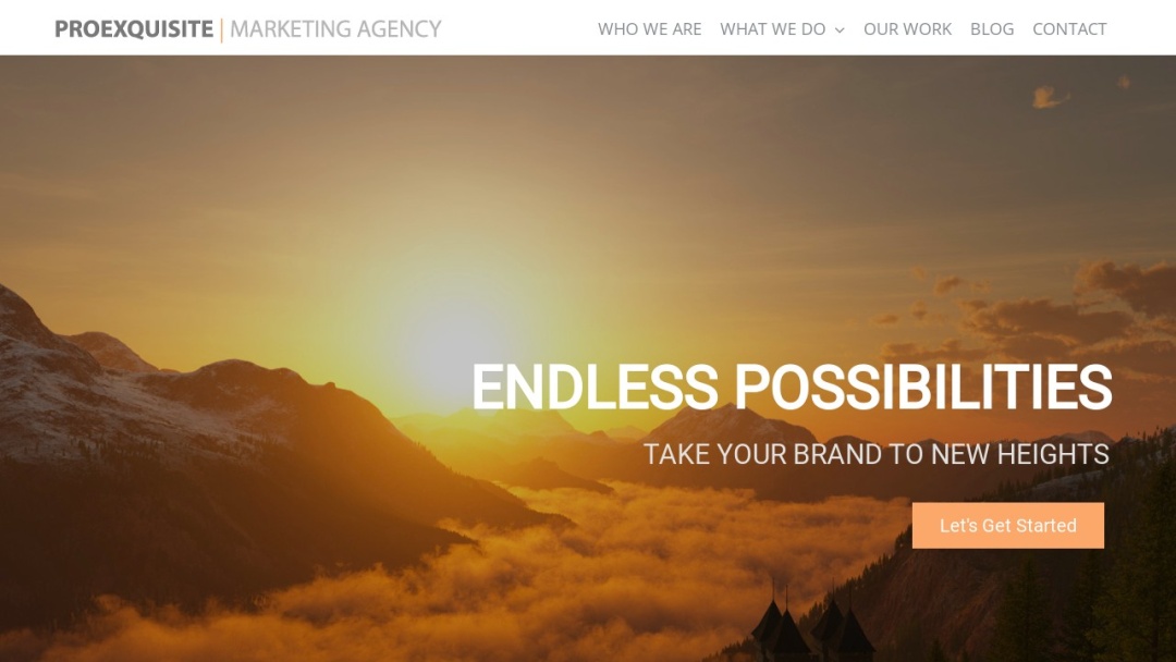 Screenshot of ProExquisite Digital Marketing's Website