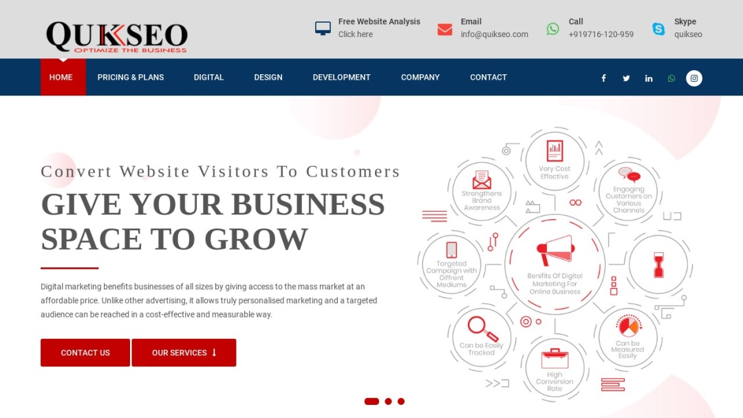 Screenshot of Quikseo's Website