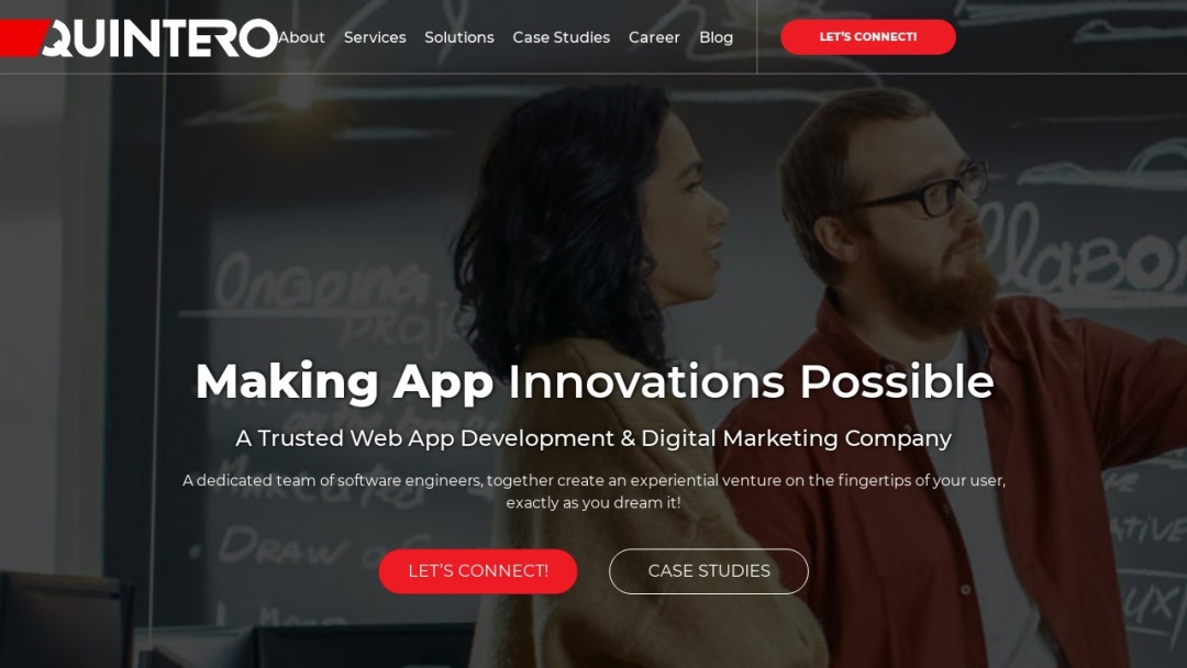 Screenshot of Quintero corp's Website