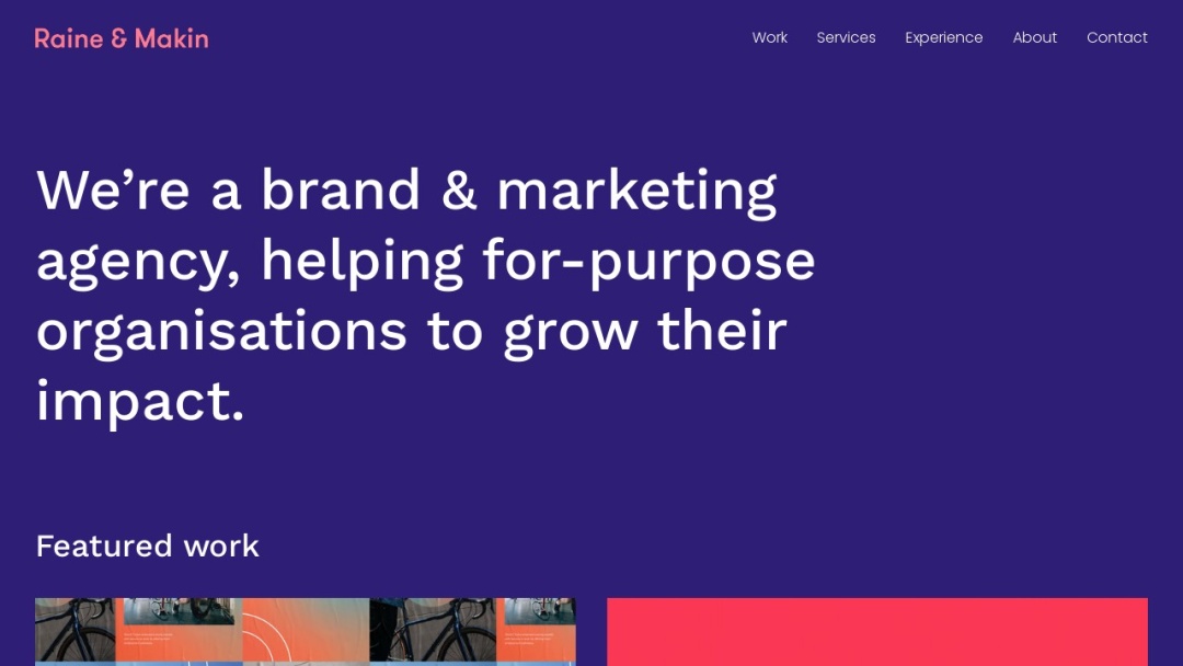 Screenshot of Raine & Makin's Website