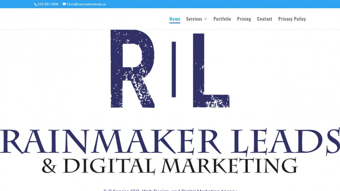 Screenshot of Rainmaker Leads And Digital Marketing's Website