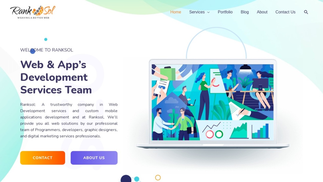 Screenshot of RankSol's Website