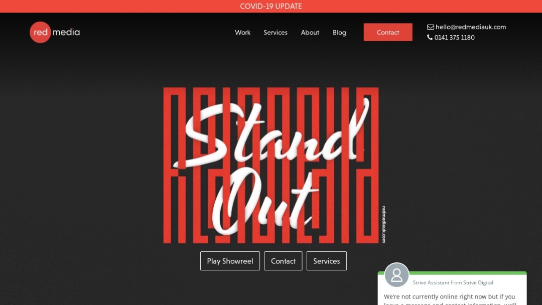 Screenshot of Red Media's Website