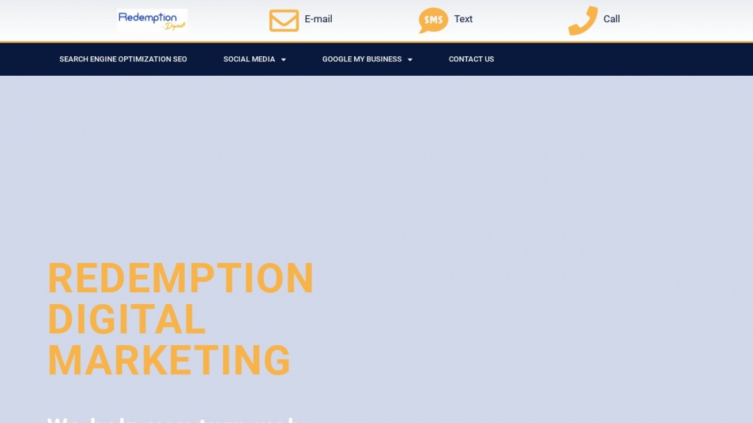 Screenshot of Redemption Digital Marketing's Website