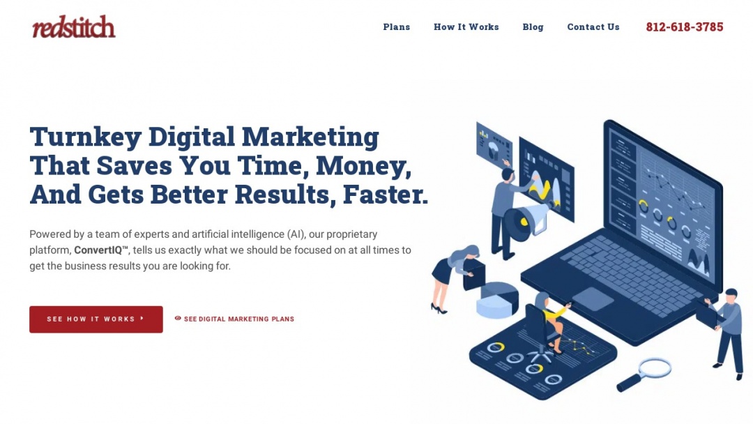 Screenshot of Redstitch Digital's Website