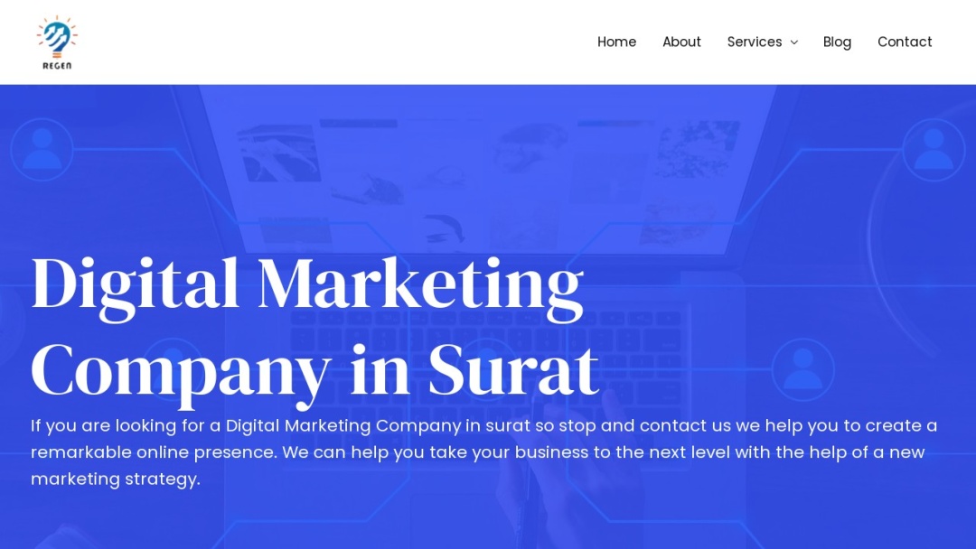 Screenshot of Regen Digital World's Website