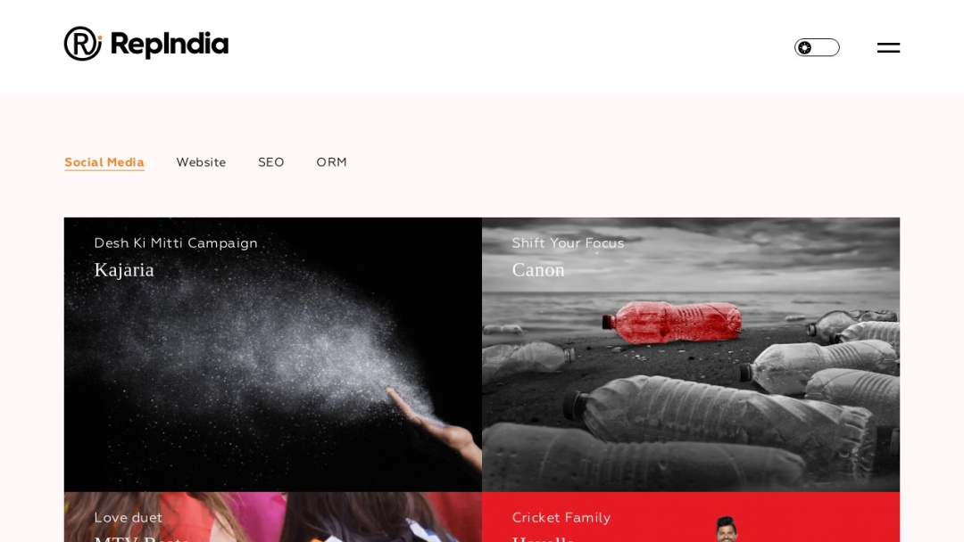 Screenshot of RepIndia's Website