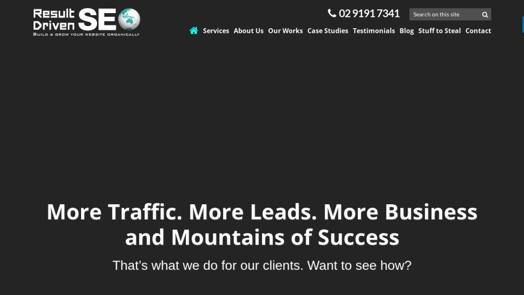 Screenshot of Result Driven SEO's Website
