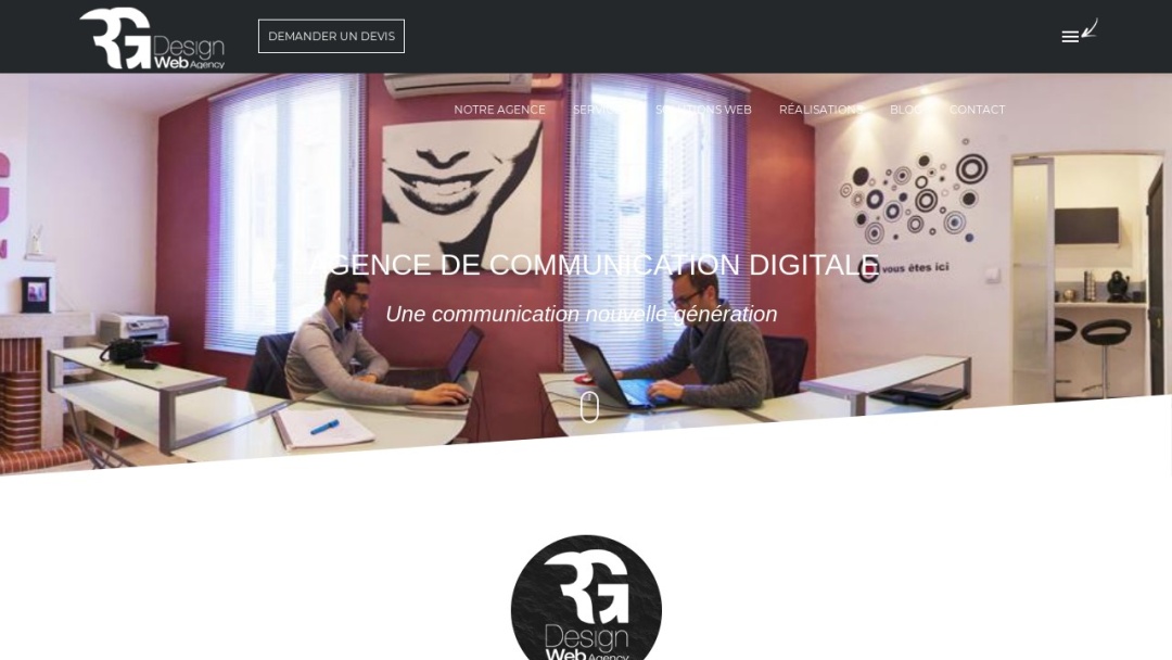 Screenshot of RG Design Agency's Website