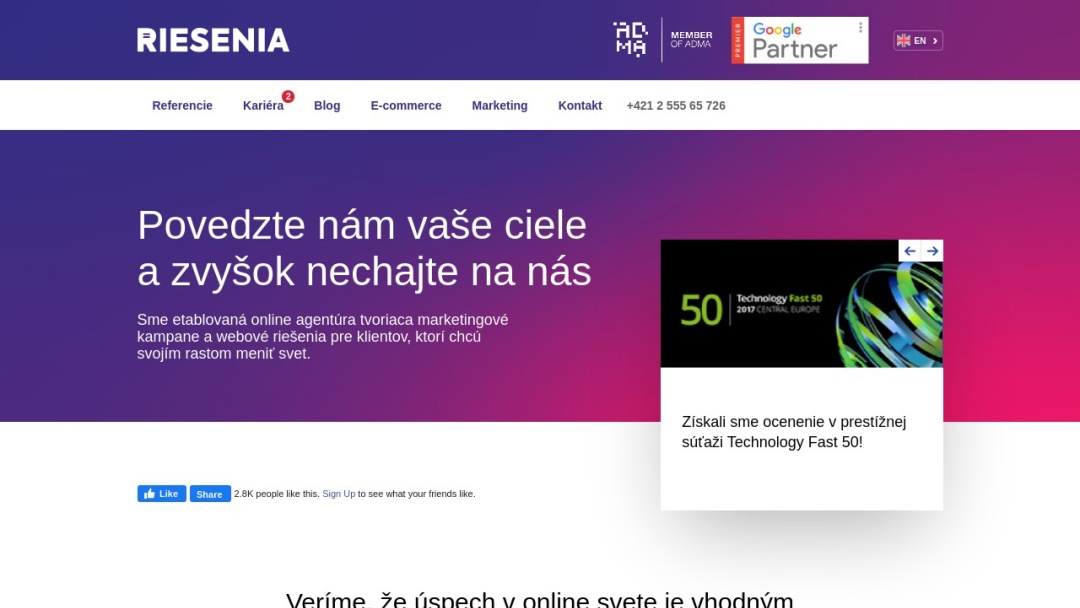 Screenshot of RIESENIA.com's Website