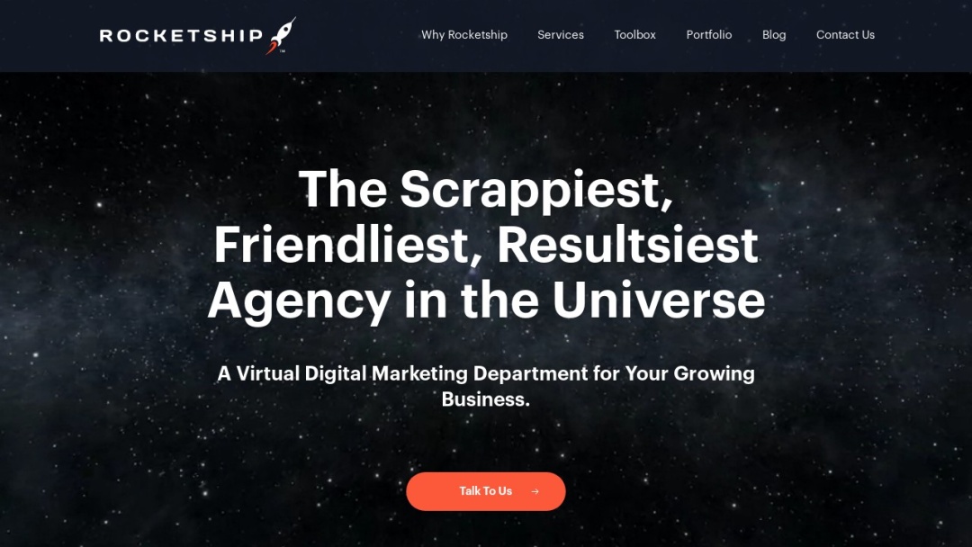 Screenshot of Rocketship's Website