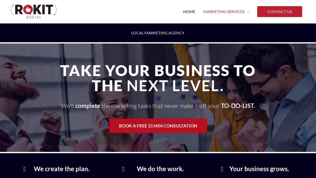 Screenshot of Rokit Social Digital Marketing Agency's Website