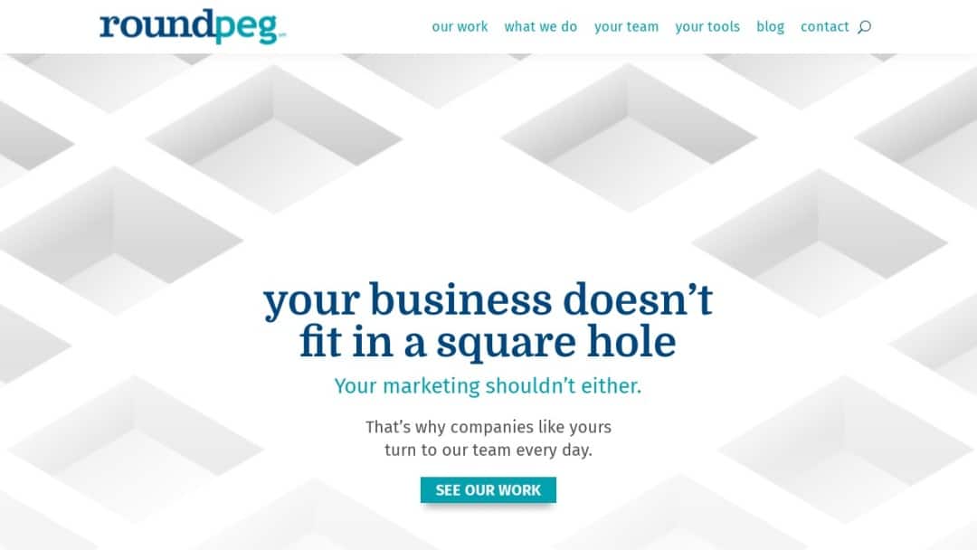 Screenshot of Roundpeg's Website