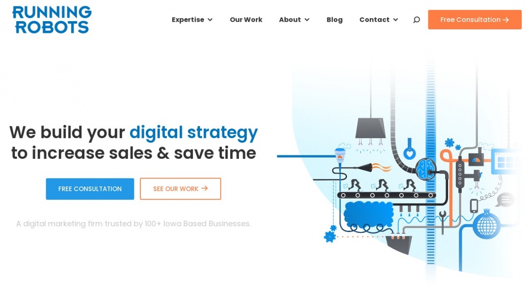 Screenshot of Running Robots's Website