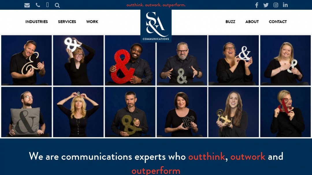 Screenshot of S&A Communications's Website
