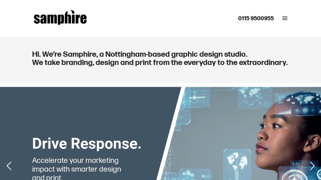 Screenshot of Samphire Creative's Website