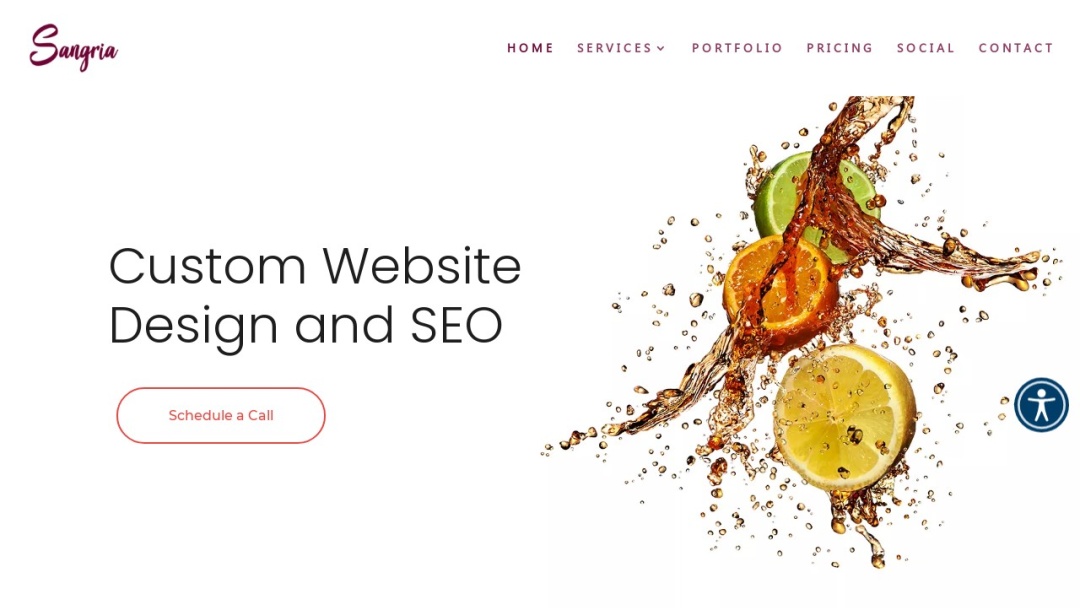 Screenshot of Sangria Media's Website