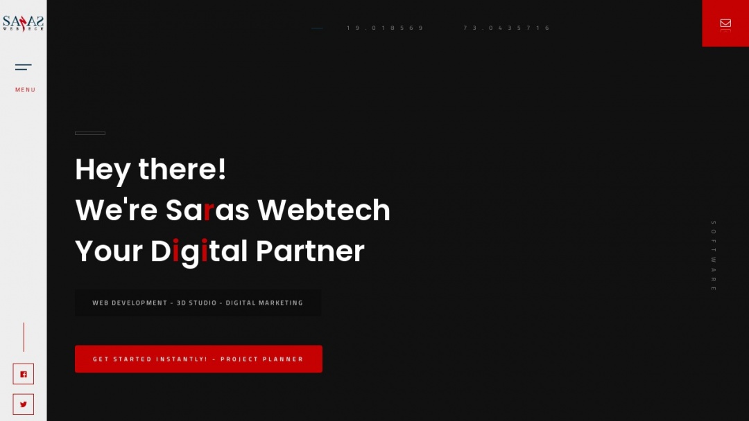 Screenshot of Saras Webtech's Website