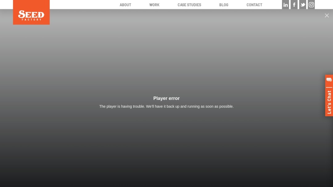 Screenshot of SEED FACTORY's Website