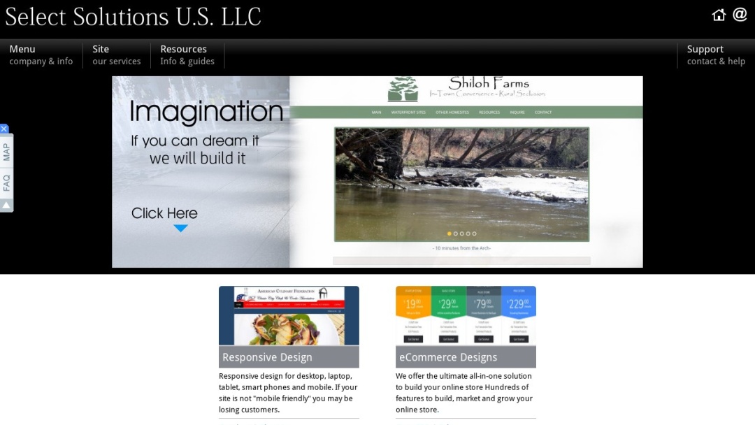 Screenshot of Select Solutions U.S. LLC's Website