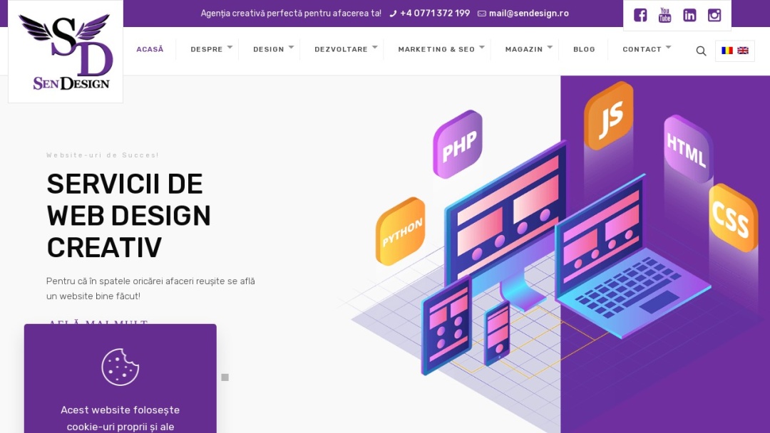 Screenshot of SenDesign's Website