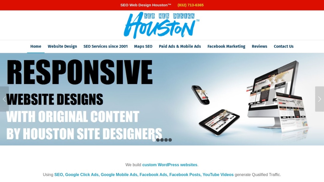Screenshot of SEO Web Design Houston's Website
