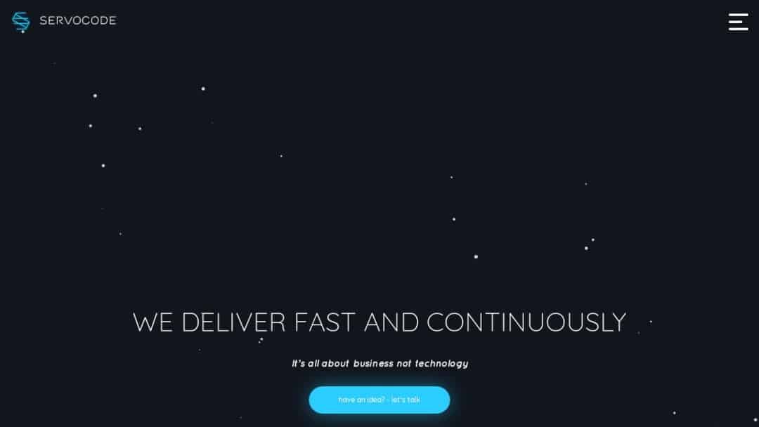 Screenshot of Servocode's Website