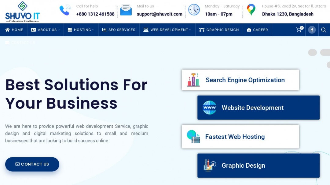 Screenshot of Shuvo-IT's Website