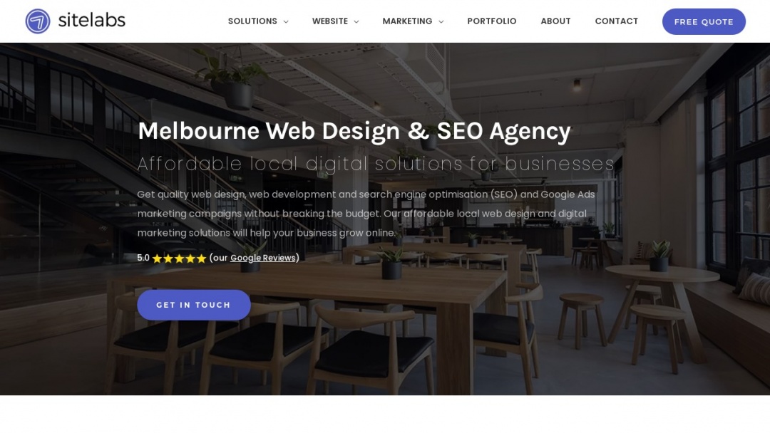 Screenshot of Sitelabs's Website