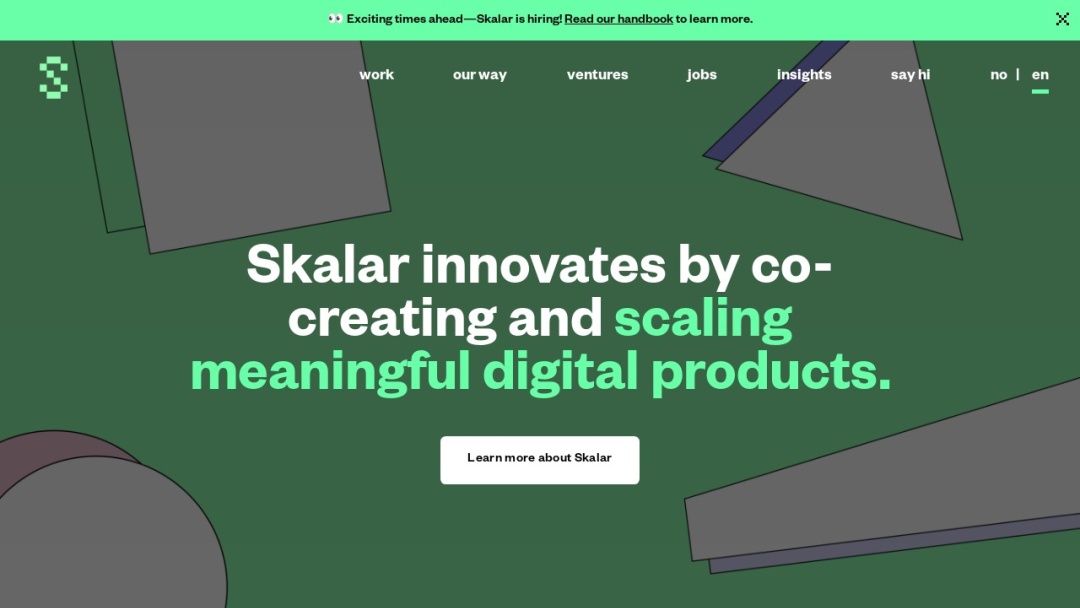 Screenshot of Skalar AS's Website