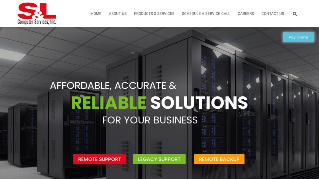 Screenshot of S&L Computer Services's Website