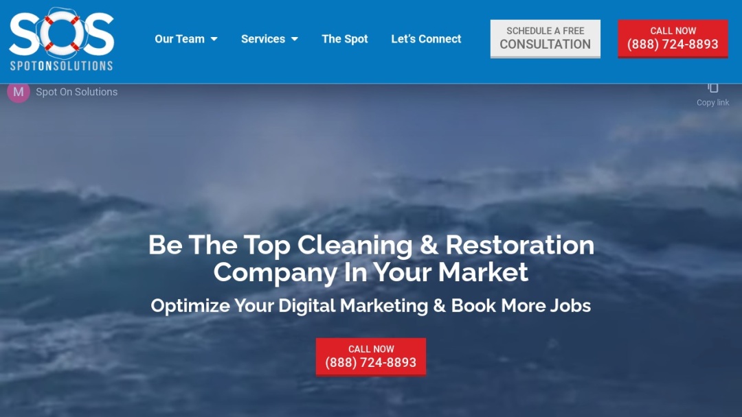 Screenshot of Spot on Solutions LLC's Website