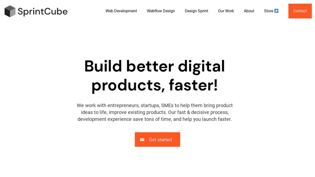Screenshot of SprintCube's Website