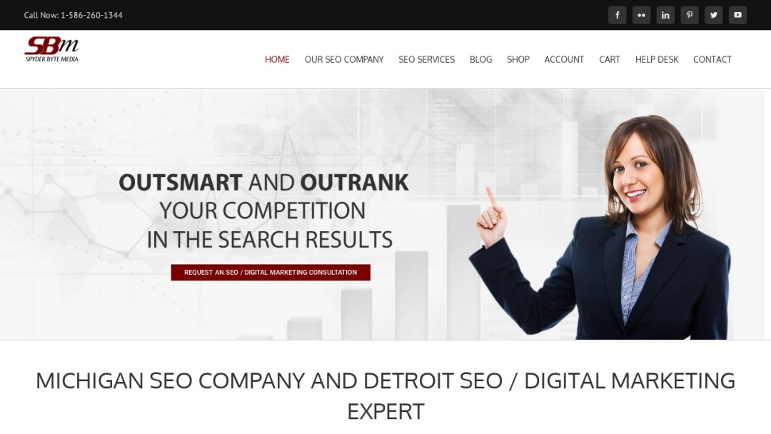 Screenshot of Spyder Byte Media, Inc.'s Website