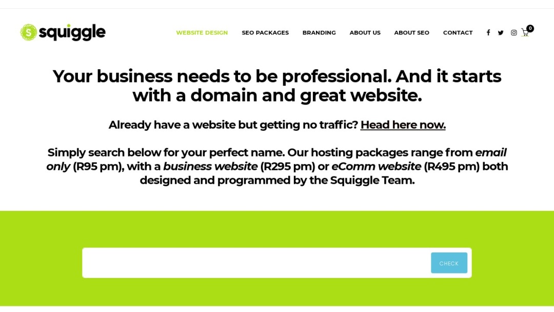 Screenshot of Squiggle's Website