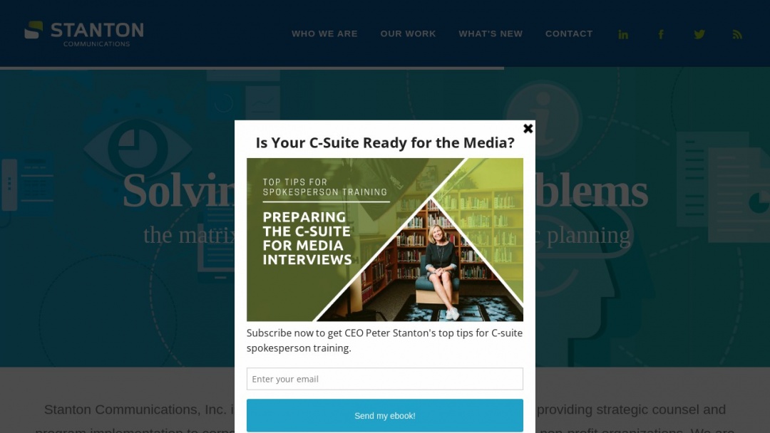 Screenshot of Stanton Communications's Website