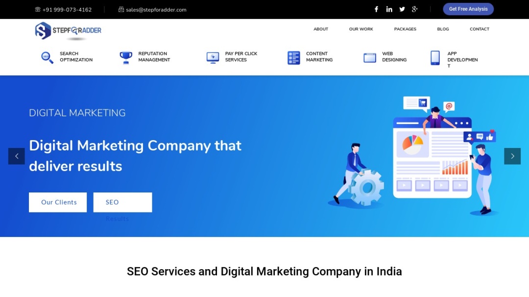 Screenshot of Stepforadder Technologies's Website