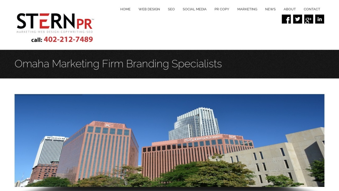 Screenshot of Stern PR Marketing Firm Omaha's Website