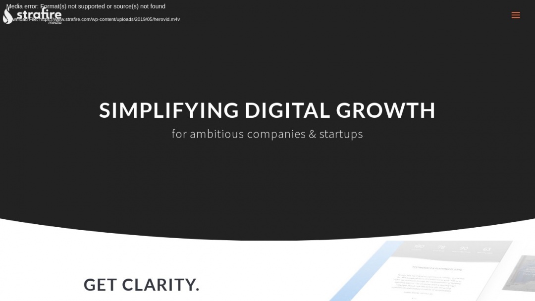 Screenshot of Strafire Media's Website