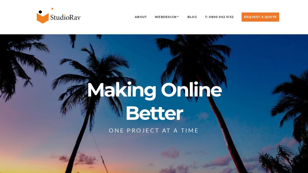 Screenshot of StudioRav's Website