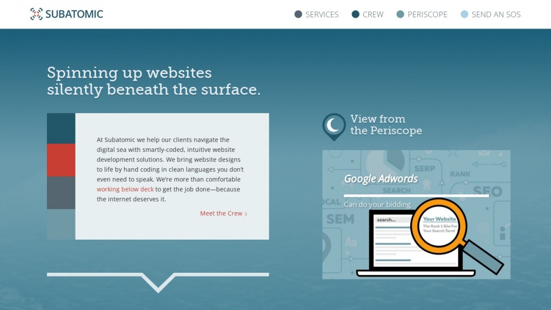 Screenshot of Subatomic's Website