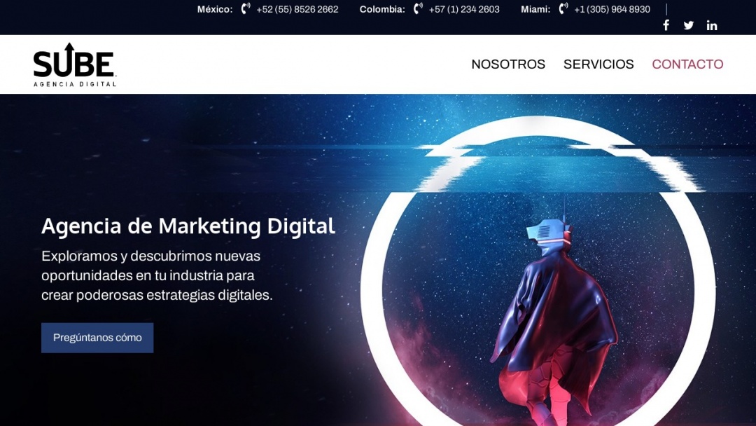 Screenshot of Sube Agencia Digital's Website