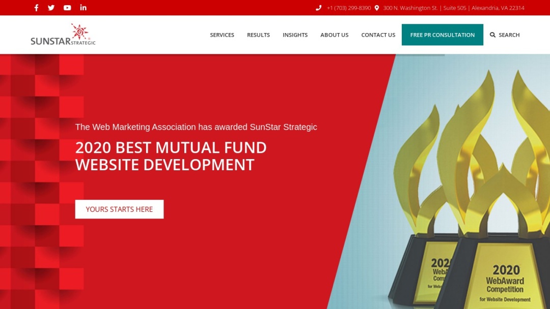 Screenshot of SunStar Strategic's Website