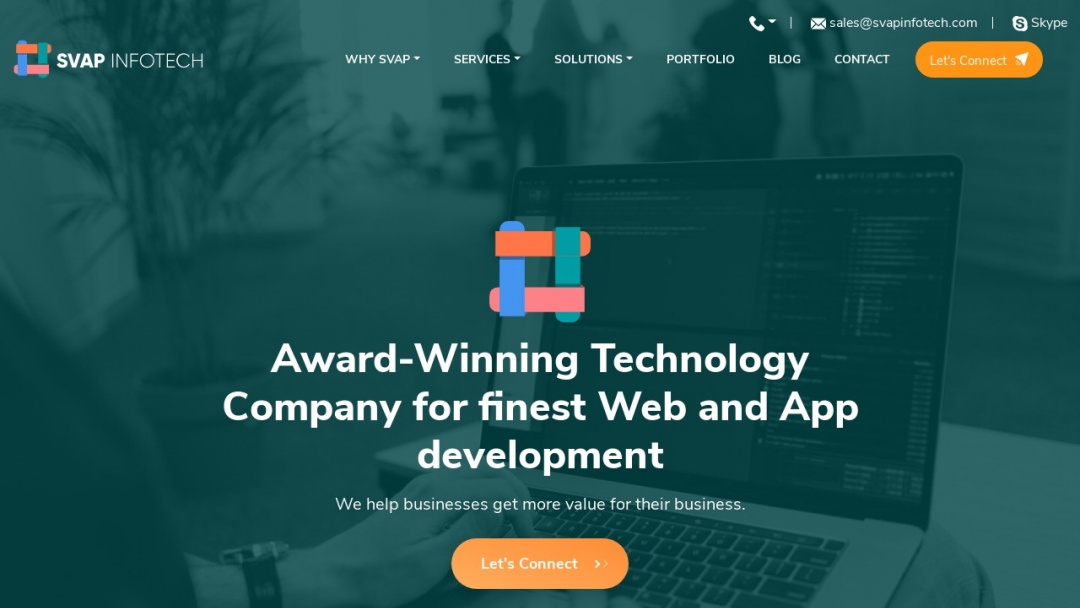 Screenshot of SVAP INFOTECH PVT. LTD.'s Website