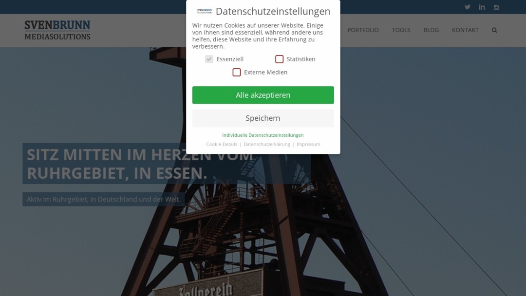 Screenshot of Sven Brunn's Website