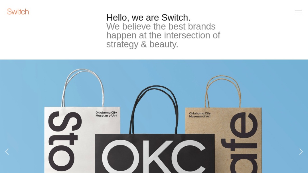 Screenshot of Switch's Website