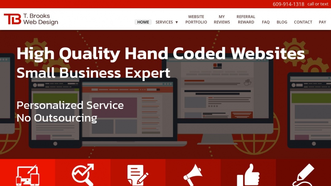 Screenshot of T. Brooks Web Design, LLC's Website