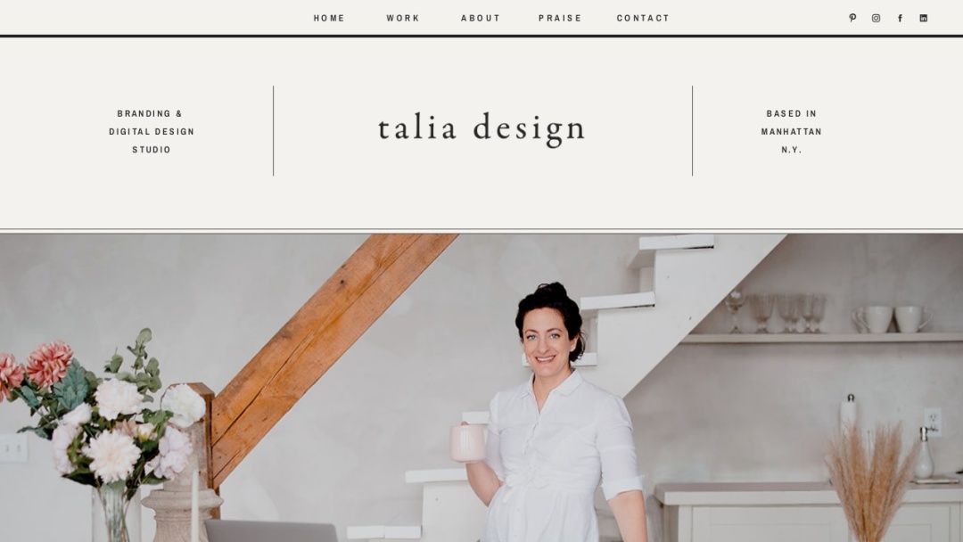 Screenshot of Talia Design's Website
