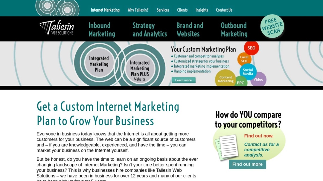 Screenshot of Taliesin Web Solutions's Website